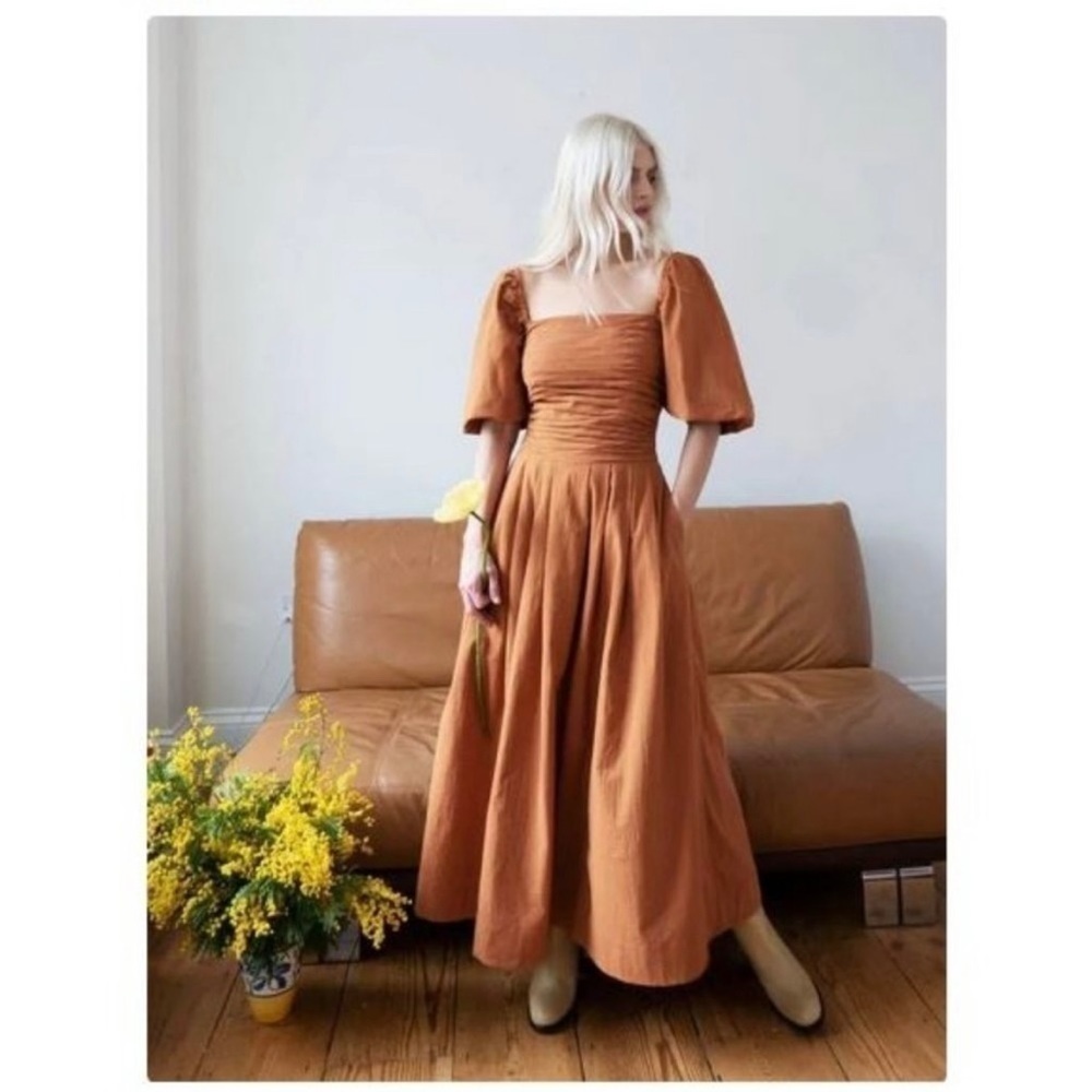 FREE PEOPLE ENDLESS SUMMER AIN’T SHE A BEAUT SMOCKED MIDI DRESS TERRA Sz S